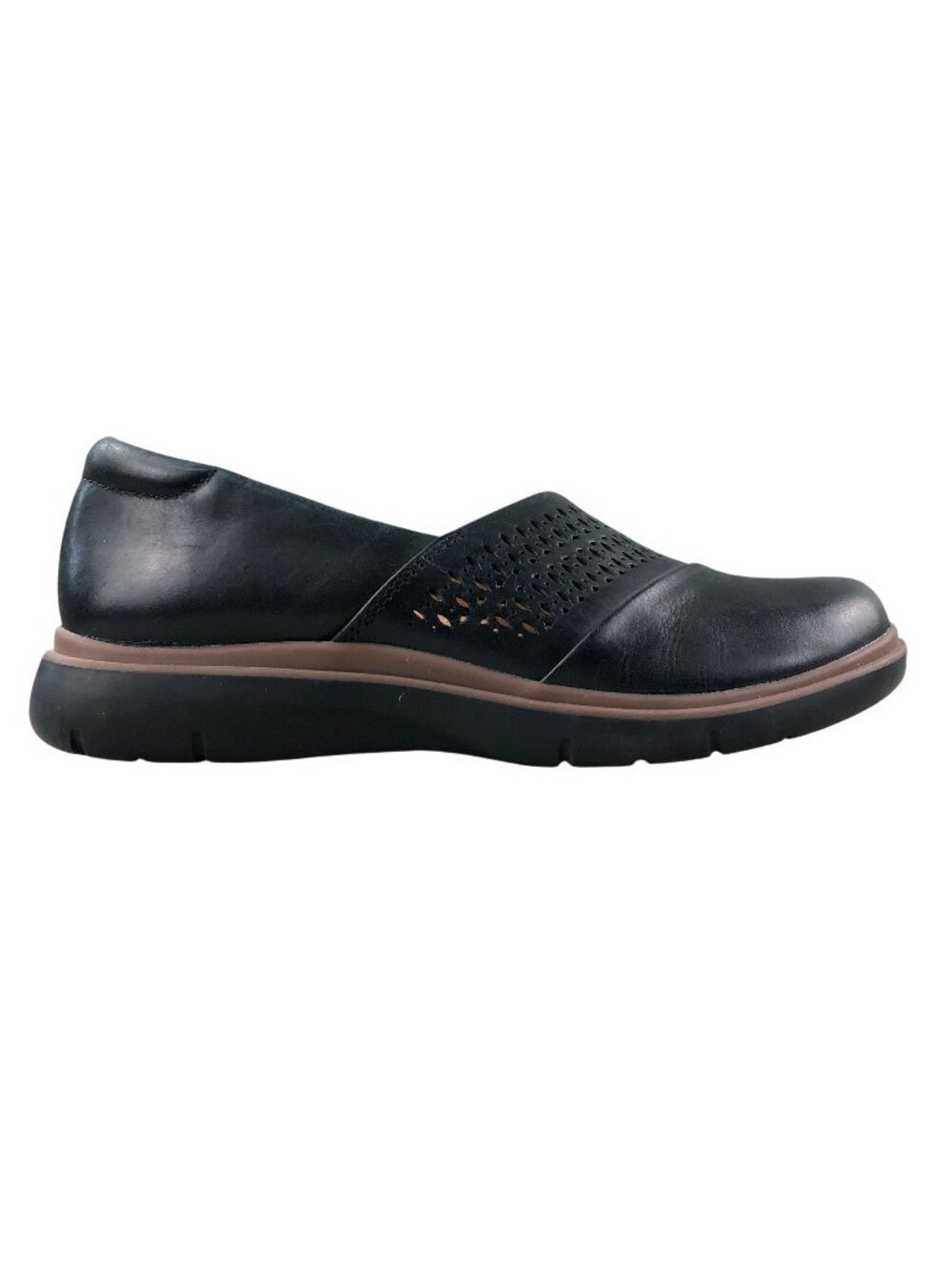 Clarks Women's Size 6M Certina Edge Black Leather Closed Toe Slip On Shoes